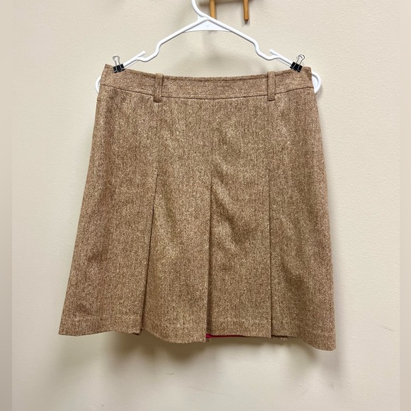 BNWT 🌸 Lilly Pulitzer Sophia Pleated Wool Skirt in Chocolate Brown Pepper Tweed